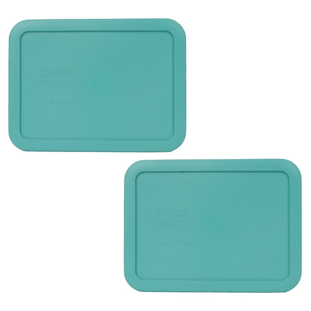 Pyrex Replacement Lid 7210PC Turquoise Rectangle Cover 2Pack for