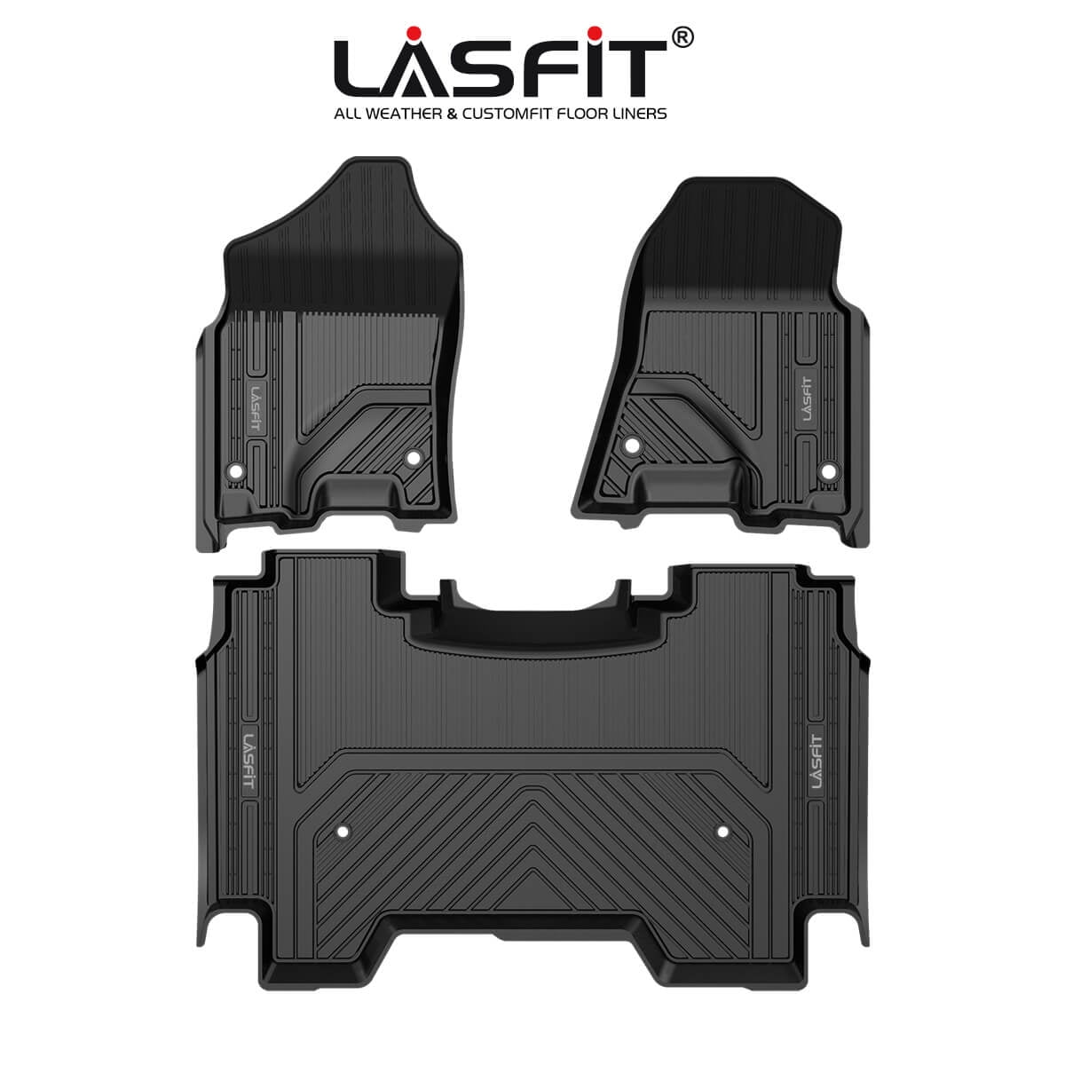 LASFIT Floor Liners for 2019-2020 Ram 1500 Crew Cab(Not for Storage Under Rear Seat), All 2020 Ram 1500 Crew Cab Floor Mats