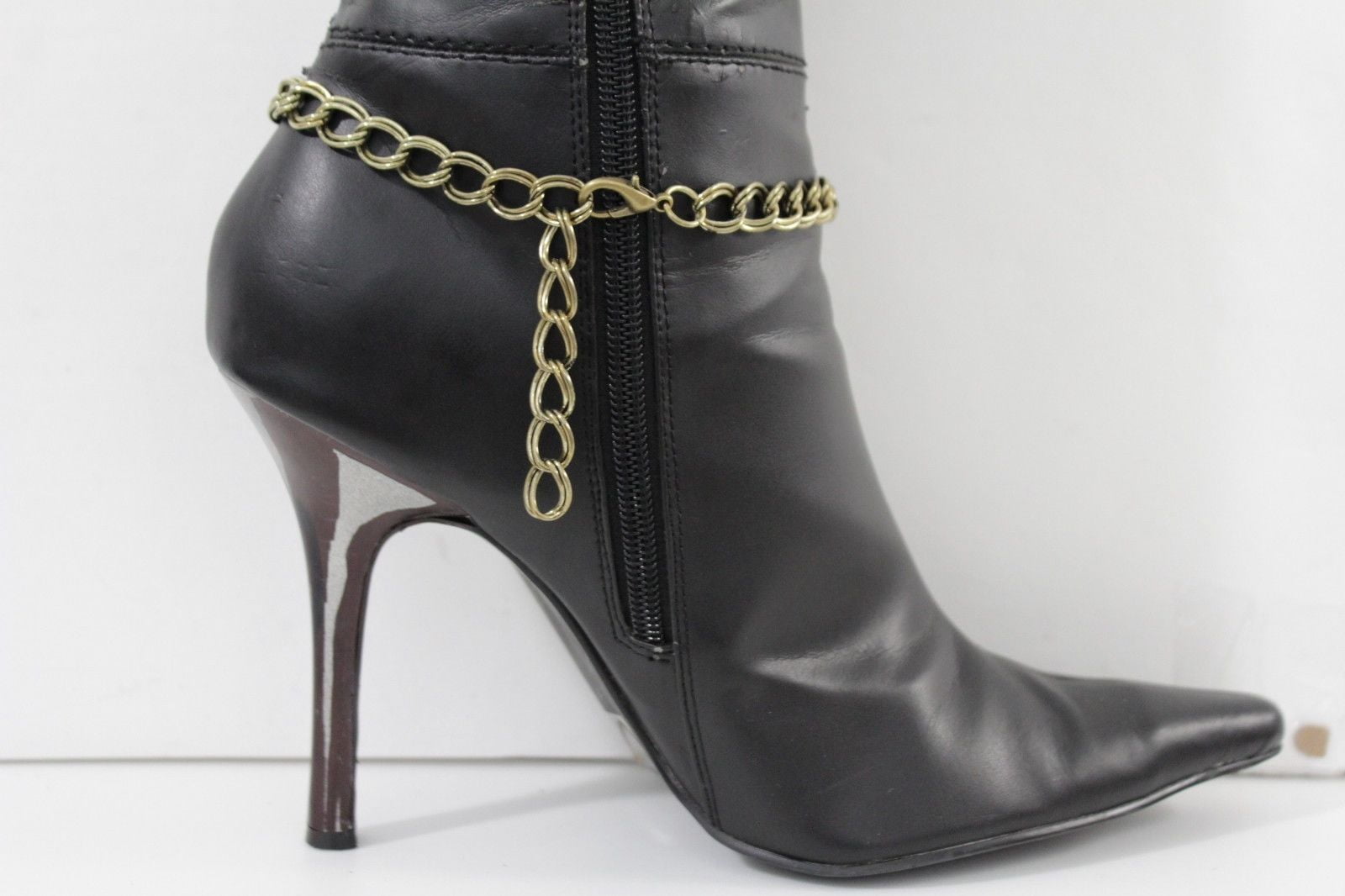 Women Boot Chain Anklet Bracelet Heel Shoe Texas Long Horns Cow Charm Jewelry