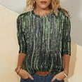 thumbnail image 2 of Long Sleeve Women's Tunic Top Crew Neck Casual Basic Pleated Shirt Loose, 2 of 3