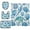Marine Organismsd, variant on 4-Piece Bathroom Set with Waterproof Shower Curtain with Non-Slip Bath Mat, U-Shaped Mat & Toilet Lid Cover Marine Organismsd