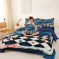 thumbnail image 3 of Erosebridal Vintage Car Full Size Bedding Sets, Finish Line Full Size Bed in a Bag, Vintage Finish, Navy Reversible 7pcs, 3 of 6