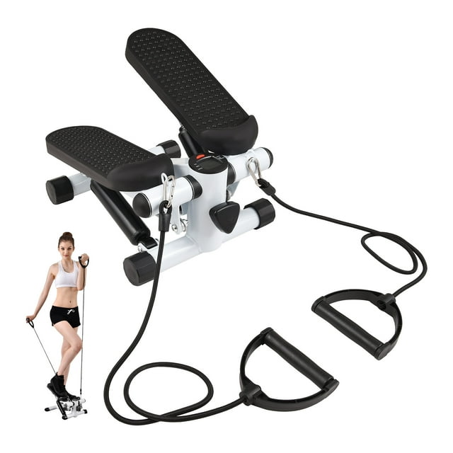 Escalón de la Fitness Mini paso a paso para hacer ejercicio en casa con bandas de resistencia Pantalla LCD Capacidad de escalera de 100 kg