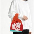 thumbnail image 2 of Unique Bargains 1 Pc Knitted Wrist Bag Flower Letter Gift Bag Red, 2 of 5