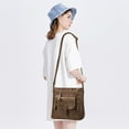thumbnail image 2 of KL928 Leather Crossbody Bag with Adjustable Strap Multi-Pockets Shoulder bag for Everyday Use,Khaki, 2 of 5