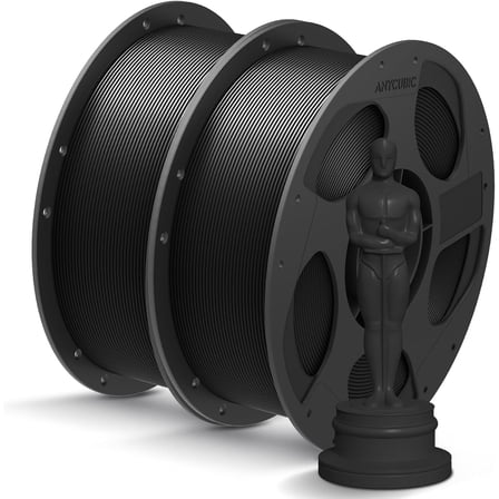 PLA  3D Printer Filament Bundle, PLA Plus 1.75mm Dimensional Accuracy  /- 0.02mm, Fit Most FDM 3D Printers, 1KG Reusable Spool, 2KG Black Black