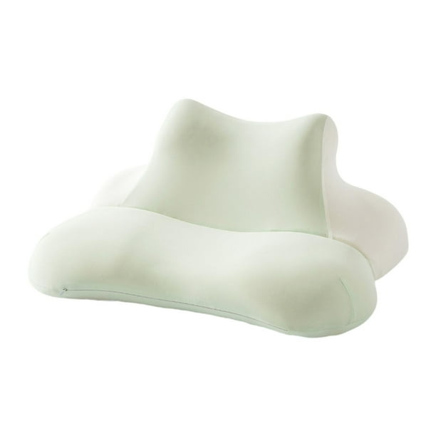 Almohada de algodón viscoelástico para la cara, para hombre y mujer, diseño ergonómico sencillo. Verde