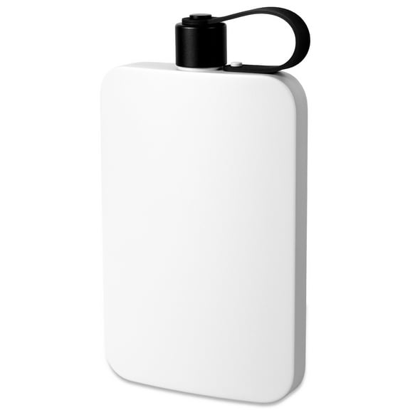 LINFANG Flat Water Bottle Stainless Steel Integrated Cap Design Portable 500 ML Flask for Outdoor Sports Travel Present for Friend Couple