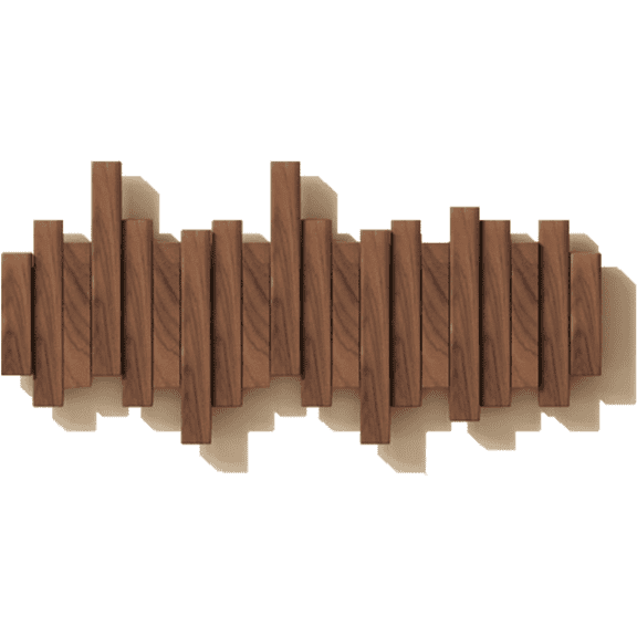 Wall Mounted Coat Rack, Dark Walnut Wood Wall Hanger, 6 Piano Key Hooks, Folding Wall Hook For Hanging Clothes, Hats For Entrance Closet Sturdy Hanger Easy Installation