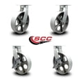 thumbnail image 2 of 10 Inch Heavy Duty Semi Steel Cast Iron Wheel Swivel Caster Set with 2 Brakes, 2 of 2