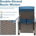 thumbnail image 5 of Domi Outdoor Recliner Chair, Patio Recliner with Hand-Woven Wicker, Flip Table Push Back, Adjustable Angle,Thickness Cushions, Reclining Lounge Chair for Indoor & Outdoor,(1 Navy Blue Chair), 5 of 9