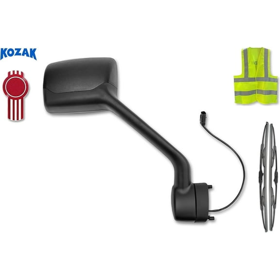 Hood Mirror Black Finish Right Passenger Side Compatible with T680 New Gen 2022 