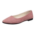 thumbnail image 3 of Domzle 2026 New Flat Shoes for Women Pointed Toe Pumps Shoes Faux Suede Ballets Flats Comfortable Soft Ballet Dressy Slip on Walking Ballerina Shoe Pink, 3 of 4