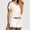 White women's 2 piece shorts set a1, variant on Cagogo Women's 2 Piece Shorts Set Casual Summer Cruise Outfits Loose V Neck Short Sleeve Tee Elastic Waist Comfy Pants Matching Lounge Sets Airport Travel Clothes, Blue 2XL