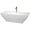 White, variant on Maryam 71 Inch Freestanding Bathtub in White with Shiny White Trim and Floor Mounted Faucet in Brushed Gold