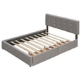 thumbnail image 5 of MODERNLUXE Queen Size Upholstered Platform Bed with Twin XL Trundle and 2 Drawers,Linen Fabric Solid Wood Bed Frame for Space Saving,Light Gray, 5 of 7