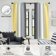 thumbnail image 3 of Yellow and Grey Window Curtain Gray Ombre White Mustard Pastel Modern Boys Mens Teen Fun Rod Pocket Living Room Bedroom Drapes Treatment Fabric 1 Pair Home Decor, 42" W x 63" L, Gradient, 3 of 6