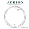 thumbnail image 6 of Adesso Milano Jewelry Italian Sterling Silver Heart Link Chain Bracelet for Women, Made in Italy, Silver, 7", 6 of 7
