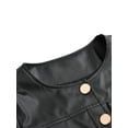 thumbnail image 4 of DYMADE Women Fashionable Short Leather Solid Color Jacket Coat, 4 of 6