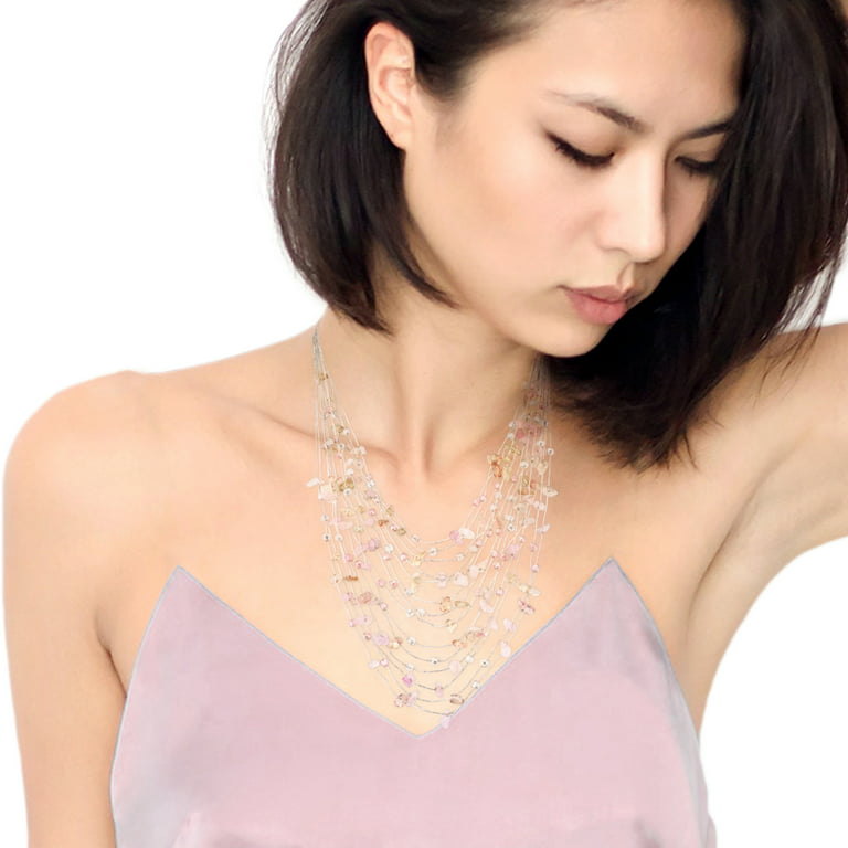 Natural Crystal Safety Clasp Pendant Necklace Rose Quartz - Temu