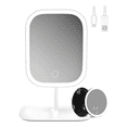 thumbnail image 1 of Espejo Para Maquillaje Con Luz Recargable Usb Lupa 5 Veces Rectangular Eo Safe Imports Blanco, 1 of 5