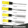 thumbnail image 4 of 4 Piece Wood Chisel Set for Woodworking, Durable PVC Handles Wood Chisel - Perfect for Sharpening, Includes 6mm, 12mm, 19mm, 25mm Sizes, 4 of 4