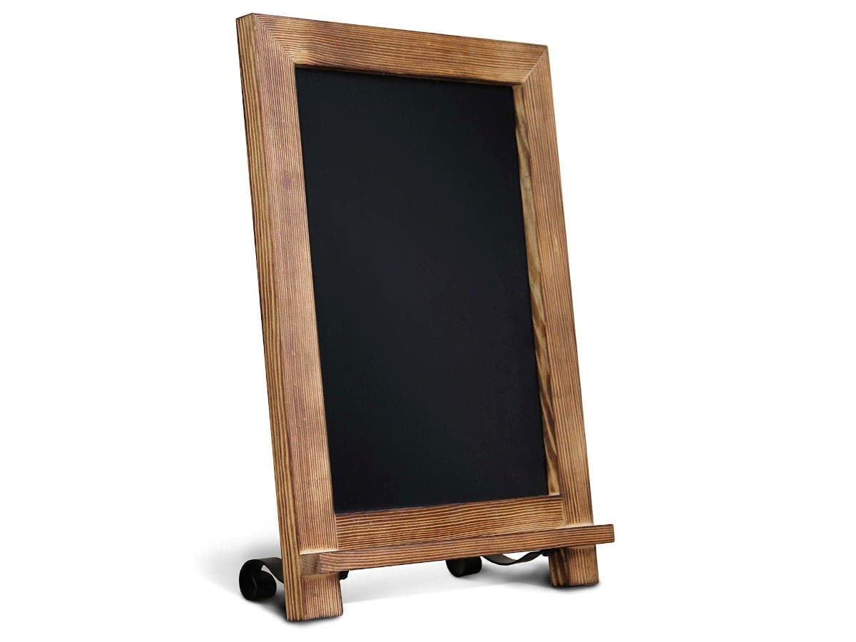 5.9"x 8" x 2.4" Desk Wooden Message Blackboard Tabletop Chalkboard with Base 