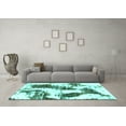 thumbnail image 3 of Ahgly Company Indoor Rectangle Abstract Turquoise Blue Modern Area Rugs, 7' x 9', 3 of 4