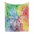 thumbnail image 1 of Mandala Soft Flannel Fleece Throw Blanket, Oriental Circle with Flower Leaves Esoteric Persian Rainbow Colors, Cozy Plush for Indoor and Outdoor Use, 60" x 80", Multicolor, by Ambesonne, 1 of 5