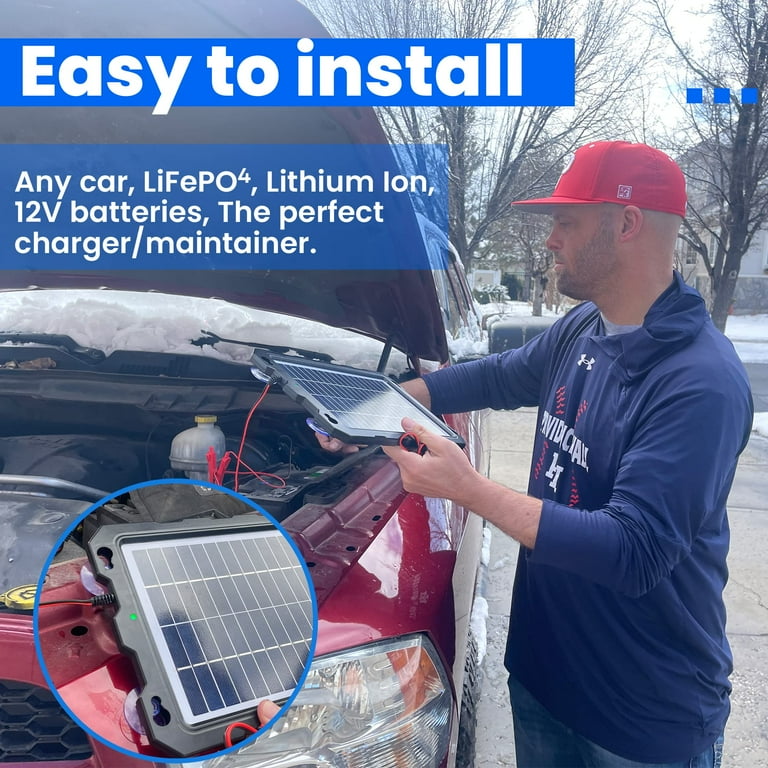 Solar powered 2024 car battery charger