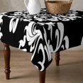 thumbnail image 4 of Baroque Black Table Cloth Waterproof Tablecloths, Vintage Damask Classic Floral Tablecloth Dining Table Cover for Kitchen Party Tabletop Outdoor, Square Tablecloth 60x60 Inch, 4 of 9