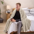 thumbnail image 4 of Bare Home Microplush Fleece Blanket - Waffle Texture - Fuzzy Microfleece - Soft & Plush - Throw, Oyster, 4 of 6