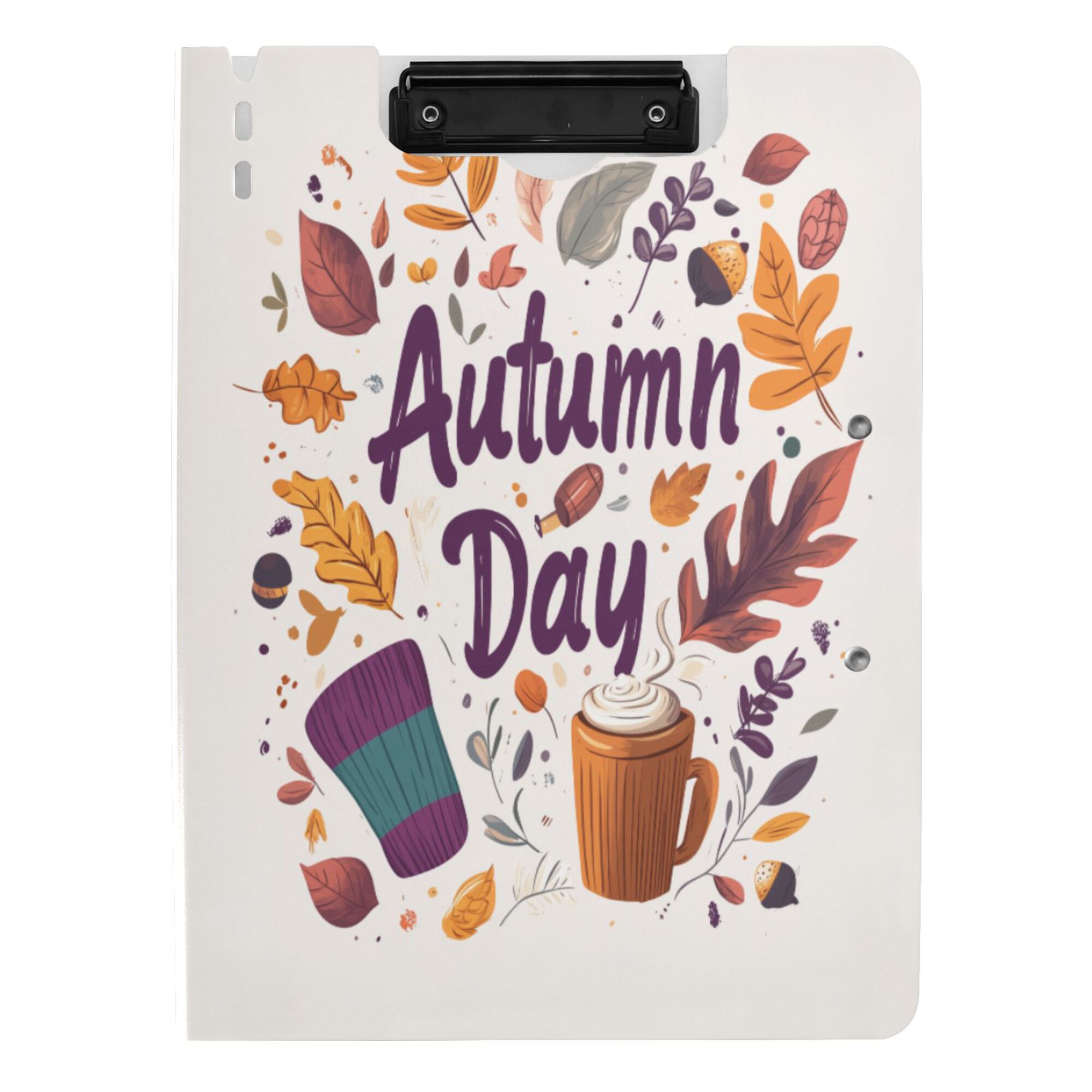 FORMRS A4 Clipboard Folder with Pen Holder Horizontal Foldable School Office Binder, Warm Autumn Day