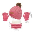 thumbnail image 2 of Aocisk Children Winter Hat Scarf Gloves Set Fashionable Outdoor Warm Three Piece Accessory Combo Black M, 2 of 2