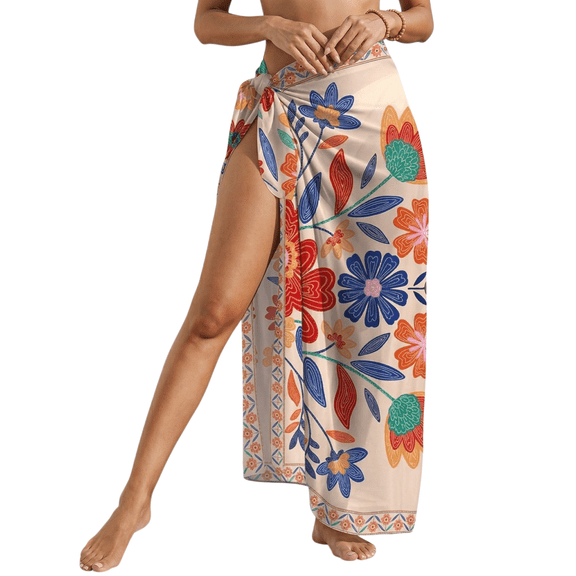 Zzjniupiyyds Sarong Coverups for Women Beach Wrap Floral Bikini Cover Up for Swim Vacation
