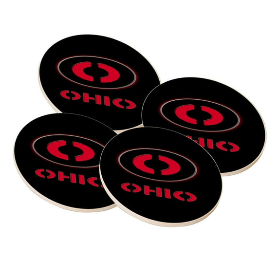 KuzmarK Sandstone Drink Coaster (set of 4) - Ohio