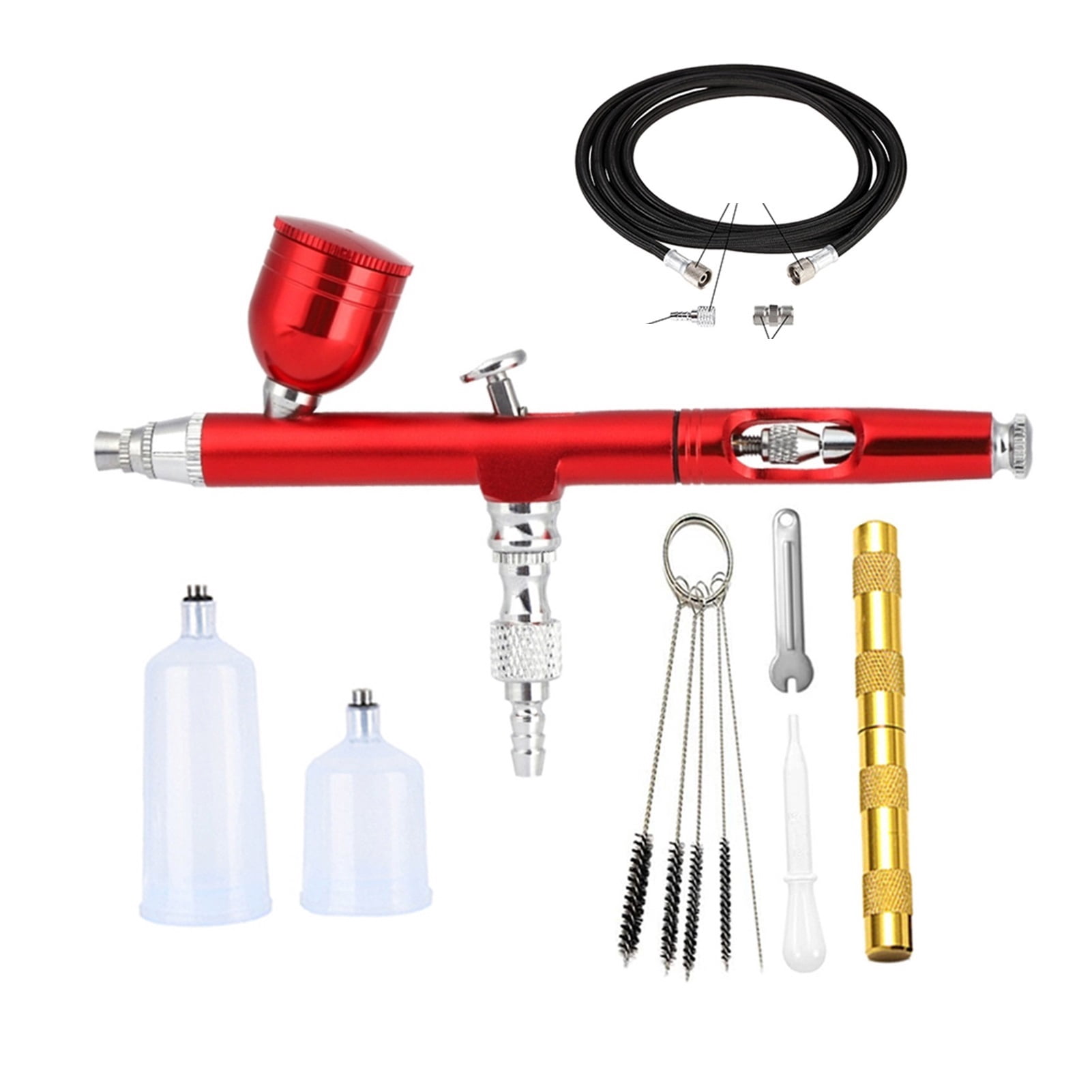Airbrush Dual Action Gravity Feed 0.3mm Nozzle Spray Gun Cake Decorating Nail Manicure With Clean Kit ,Versatile applications