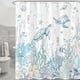 thumbnail image 4 of Dznils Cortina de Ducha Costera Náutica con Ganchos, Cortina de Baño de Tela Turtle Azul, 72" x 72", 4 of 8