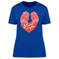 thumbnail image 1 of I Love You Red Owls T-Shirt Women -Image by Shutterstock, Female Medium, 1 of 2
