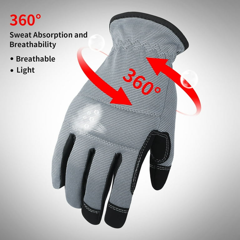 MOREOK Work Gloves Gardening Gloves for Men/Women-[Strengthen Palm  Protection] Protective Work Gloves Utility Gloves Flexible Grip Half Finger  Yard Gloves-L - Yahoo Shopping
