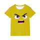 thumbnail image 2 of Blusas y camisas de manga corta con cuello redondo para niños y niñas, color liso, con estampado de expresión linda, manga corta, holgadas y cómodas, blusa para niña, 2 of 6