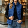 thumbnail image 5 of Puffer Vest for Women Quilted Stand Collar Zip Front Side Pockets Warm Casual Winter Vest, 5 of 7