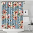 thumbnail image 2 of Floral Shower Curtain Watercolor Botanical Bathroom Decor Rustic Flower Design Fabric Bath Curtain for Tub Country Style Home Accessories with Hooks，84x72in(210x180cm), 2 of 5