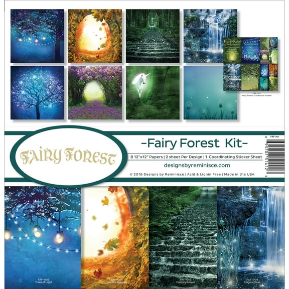 Reminisce Collection Kit 12"X12" Fairy Forest W/Fireflies & Unicorn