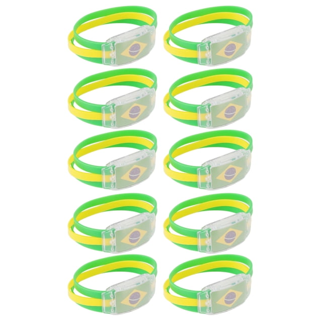 Pulsera luminosa con bandera nacional para aficionados, accesorios luminosos de silicona ABS para el partido de fútbol mundial 2022, 10 Uds.