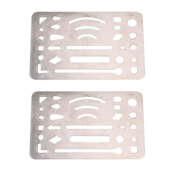 2X Stainless Steel 27 Patterns Erasing Drawing Drafting Tool Shield