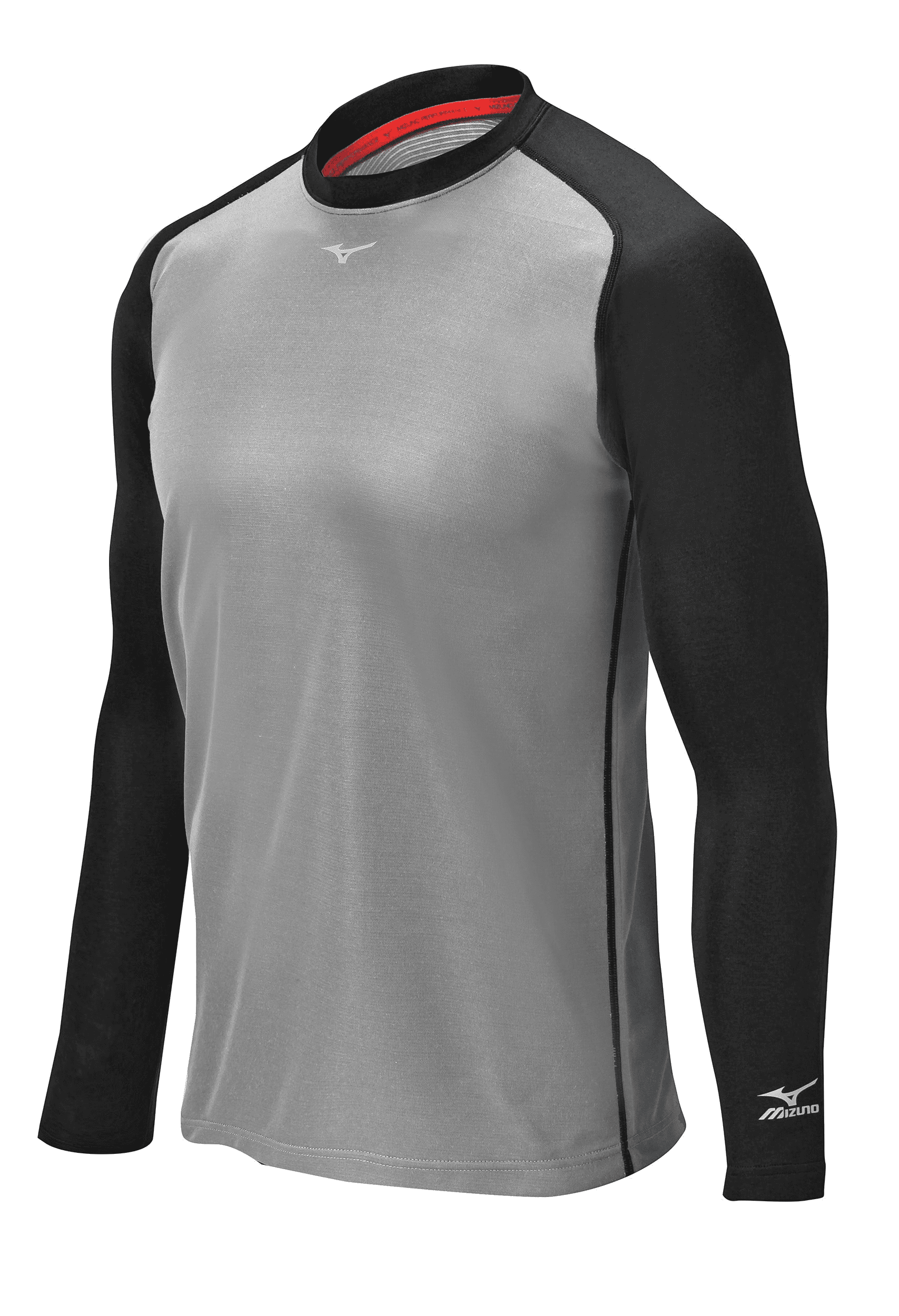 Mizuno Mid Weight High Neck Mens Long Sleeve Base Layer Top Blue Sports Training 