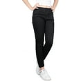 thumbnail image 2 of BodiLover, Women's, Ripped Ankle Length Mid Rise 5 Pockets Comfy Skinny Cropped Jeans, Black, 17, 2 of 4