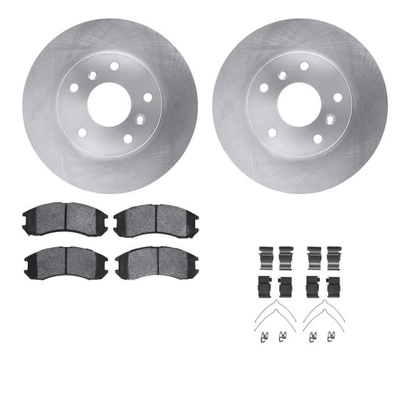 Dynamic Friction Company Front Brake Rotors with 5000 Advanced Brake Pads includes Hardware 6512-80115