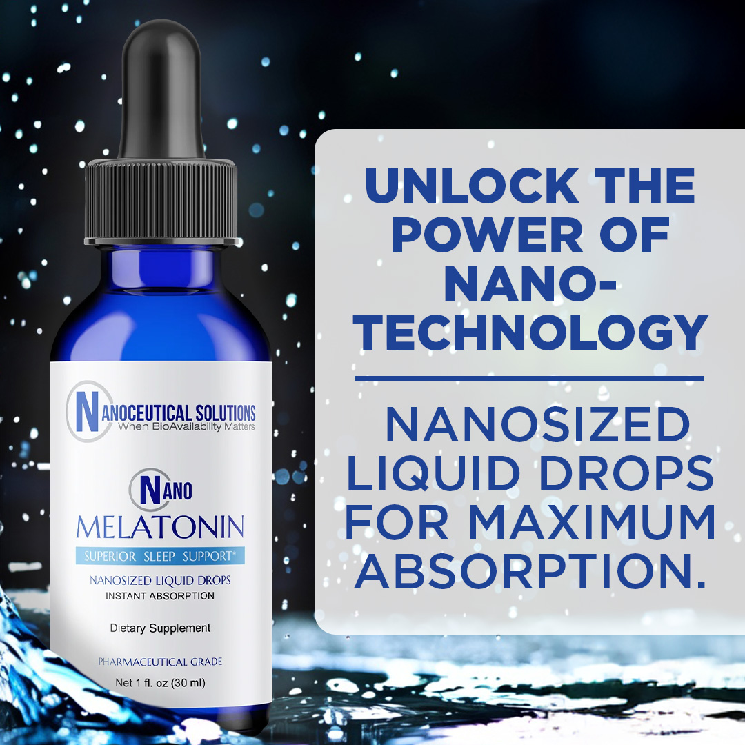 Nano Melatonin, Nanosized liquid particles, rapid absorption, sublingual organic drops, promotes calm restful sleep, natural antioxidant, 30 Servings.